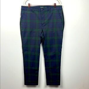 Lauren Ralph Lauren LRL size 14 NWOT tartan plaid green blue skinny jean
